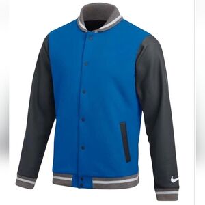 $230 Nike Team Letterman Football Bomber Jacket Blue